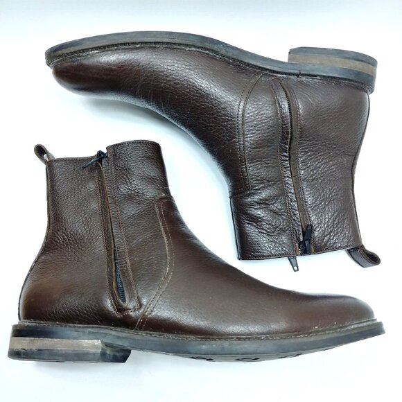To Boot New York Adam Derrick Chelsea Boots Men US 8 Brown Leather Zipper Italy - Picture 4 of 9